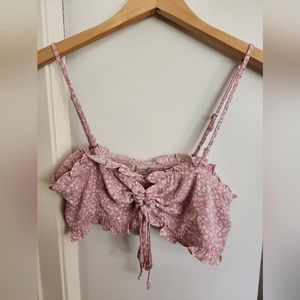 Free People Women's Picnic Bandeau Top‎ Pink Combo Medium NWT